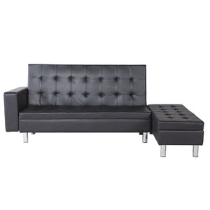 Sofa Set Black Faux Leather